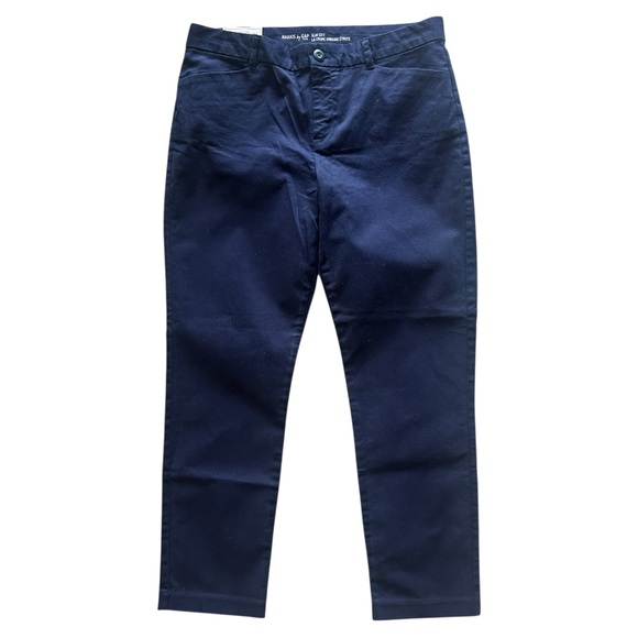 GAP Navy Blue Slim City Khaki Pants Sz 8 NWT Classic Wardrobe Essential - Picture 1 of 7